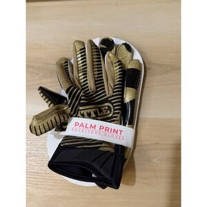 Battle Sports Large USA Glitter US Flag Doom Football Receiver Gloves Black Gold